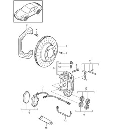 Disc brake / Rear axle 997.2 Carrera 4 / Carrera 4-S / Targa / Targa S 2009-12