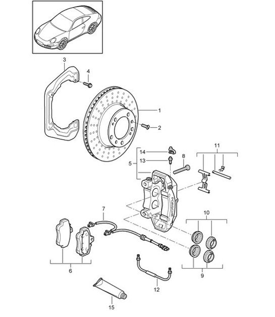 Diagram 603-001 Porsche 968 (1992-1995) 车轮、制动器