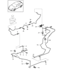 Koppelingsbediening / Koppelingshoofdcilinder / Koppelingsbuis - PR:480 - 997.2 Carrera 2009-12