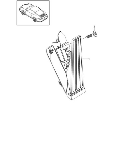 Diagram 702-010 Porsche 997 (911) MK2 2009-2012 Hand Lever System, Pedal Cluster 