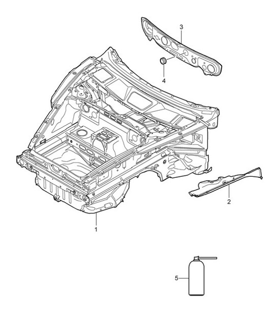 Diagram 801-005 Porsche Cayman 987C / 981C (2005-2016) Carrocería