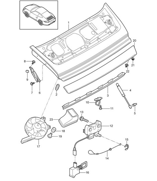 Diagram 803-005 Porsche Cayman 718 2.0L PDK (300 Bhp) Karosserie