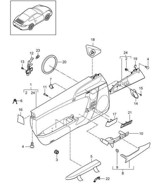 Diagram 807-010 Porsche 992 (911) MK1 2019-2024 Carrosserie