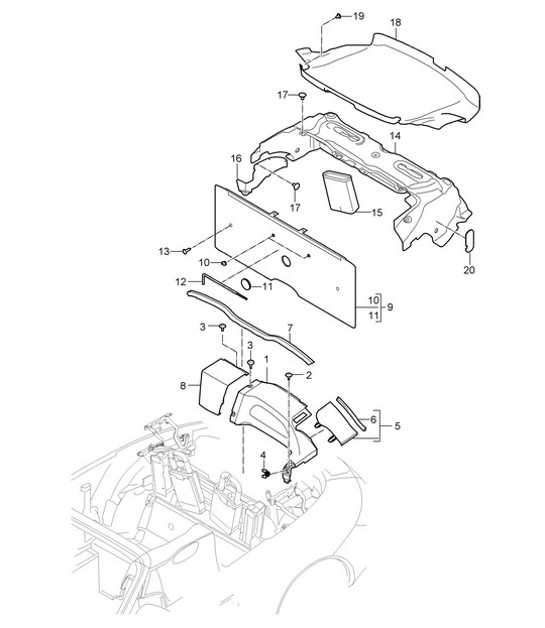 Diagram 807-020 Porsche 993 (911) (1994-1998) Body