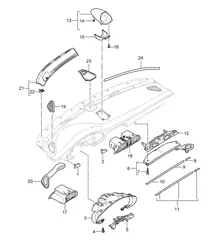 Accessories / Instrument panel trim / Upper part 997.2 Carrera 2009-12
