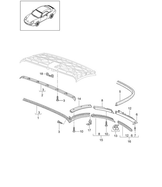 Diagram 811-009 Porsche 997 MK1 GT3 / GT3 RS 2007-09 Body