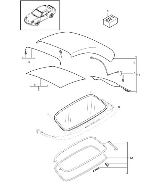 Diagram 811-020 Porsche 997 (911) MK1 2005-2008 Body