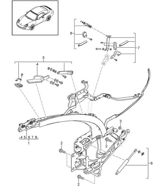 Diagram 811-025 Porsche 356 (1950-1965) Body