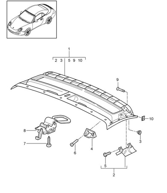 Diagram 811-035 Porsche 997 (911) MK1 2005-2008 Carrosserie
