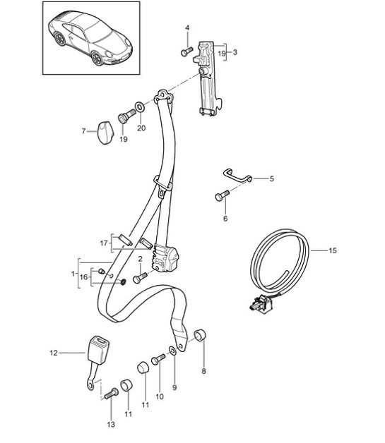 Diagram 812-000 Porsche 997 MK1 GT3 2007-09  车身