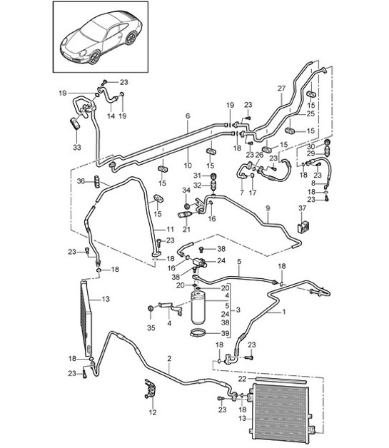 Diagram 813-025 Porsche Macan (95B) MK1 (2014-2018) Carrosserie