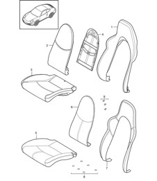 Foam part / Cover sports seat 997.2 Carrera 2009-12