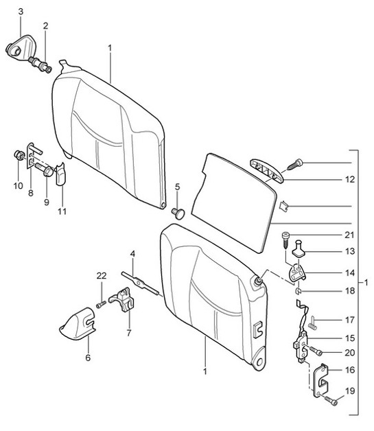 Diagram 817-040 Porsche Macan (95B) MK1 (2014-2018) Carrozzeria