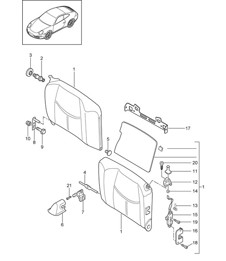 Emergency seat backrest - CABRIO - 997.2 Carrera 2009-12