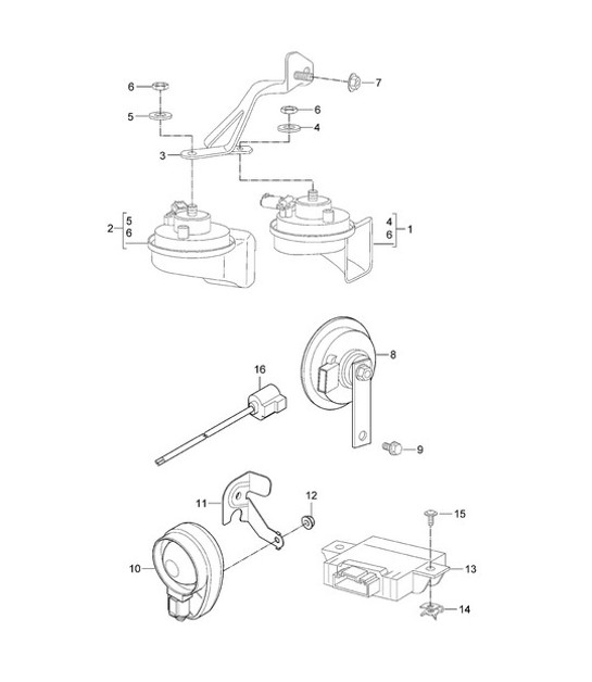 Diagram 903-000 Porsche Macan (95B) MK1 (2014-2018) 电子设备