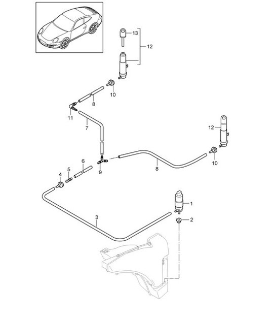 Diagram 904-020 Porsche 997 (911) MK1 2005-2008 Équipement électrique