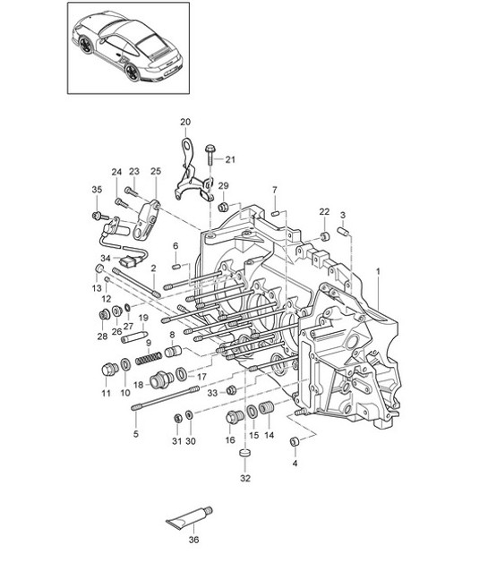 Diagram 101-007 Porsche 992.1  Carrera 2S / GTS 3.0L 2019-24 Moteur