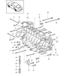 Crankcase housing, Right - 9970 - 997.2 GT2 RS 3.6L 2010-11