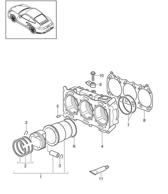 Diagram 102-007 Porsche Macan (95B) MK1 (2014-2018) Engine