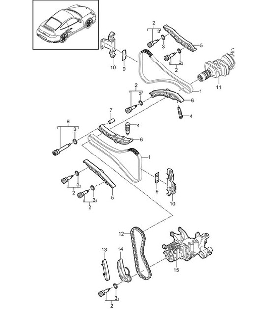 Diagram 103-015 Porsche 996 GT2 2001-05 Motor