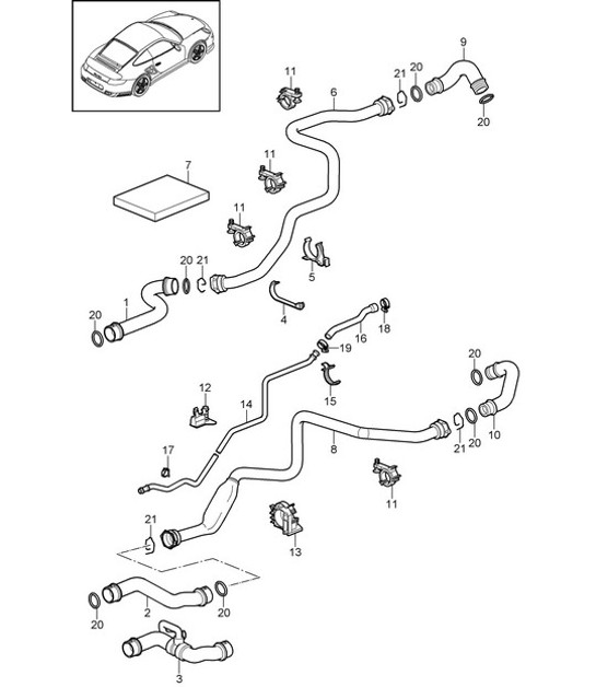 Diagram 105-006 Porsche 996 (911) (1997-2005) Engine