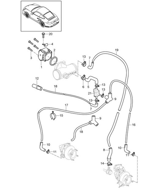 Diagram 107-002 Porsche Cayenne S 4.5L V8 2003>> Motore