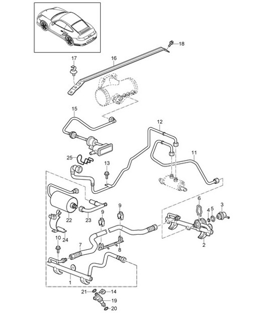 Diagram 107-007 Porsche 356 1950-55 Moteur