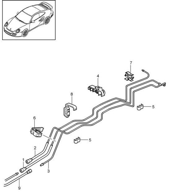 Diagram 201-012 Porsche Panamera 970 MK1 (2009-2013) Fuel System, Exhaust System