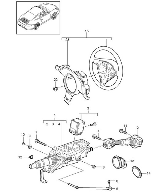 Diagram 403-004 Porsche Cayenne 9PA1 (957) 2007-2010 Front Axle, Steering 
