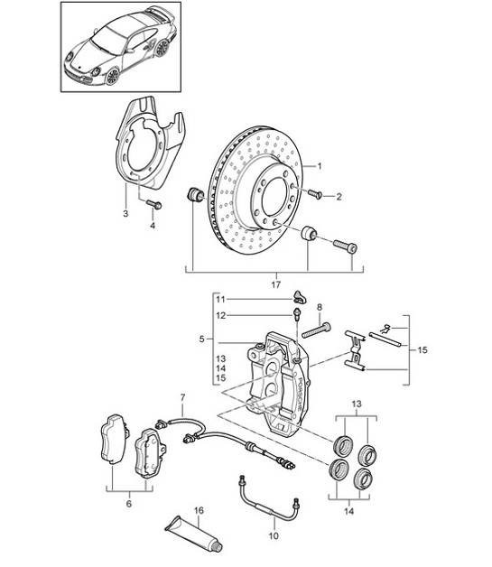Diagram 602-000 Porsche 356 (1950-1965) Ruote, freni