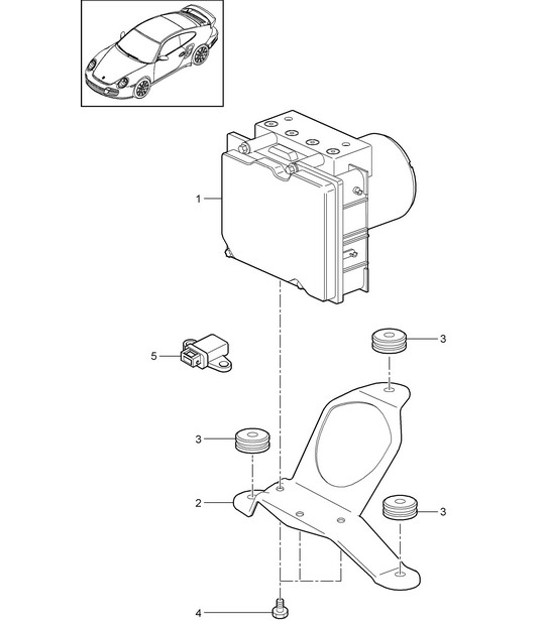 Diagram 605-000 Porsche 997 (911) MK2 2009-2012 Wheels, Brakes