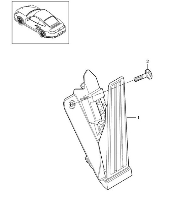 Diagram 702-010 Porsche 996 (911) (1997-2005) Sistema de palanca manual, conjunto de pedales 