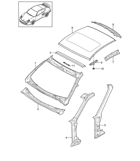 Diagram 801-045 Porsche 996 TURBO 2000-05 Karosserie