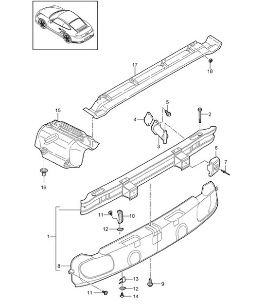 Diagram 802-007 Porsche 356A 1955-59 Karosserie