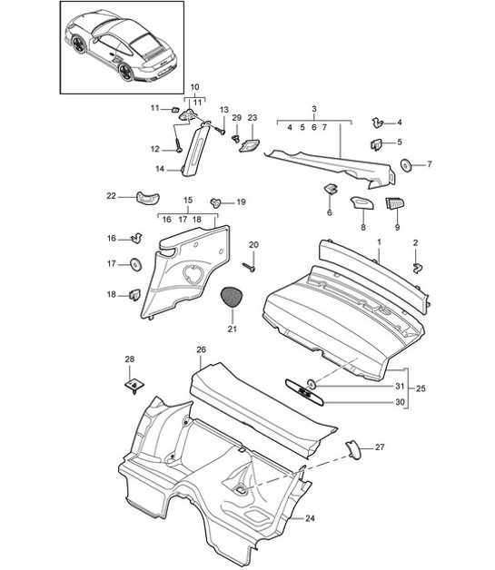 Diagram 807-005 Porsche 997 MK1 GT3 / GT3 RS 2007-09 Body