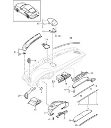 Zubehör / Instrumententafelverkleidung / Oberteil 997.2 Turbo / GT2 RS 2010-13