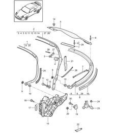 Top frame / Individual parts - CABRIO - 997.2 Turbo 2010-13