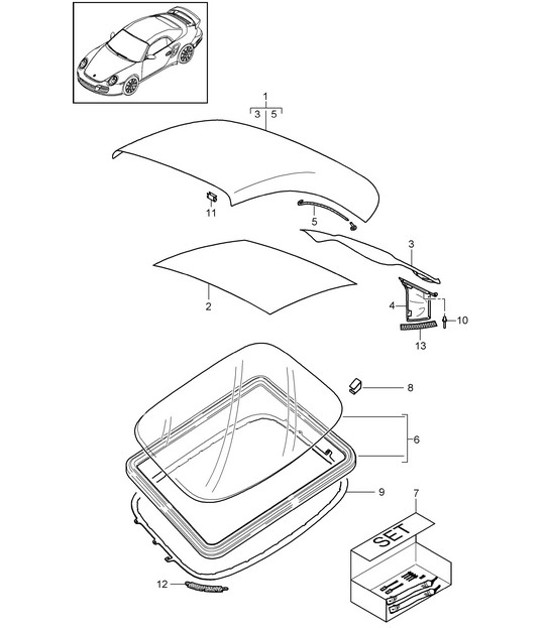 Diagram 811-025 Porsche Macan (95B) MK1 (2014-2018) Body
