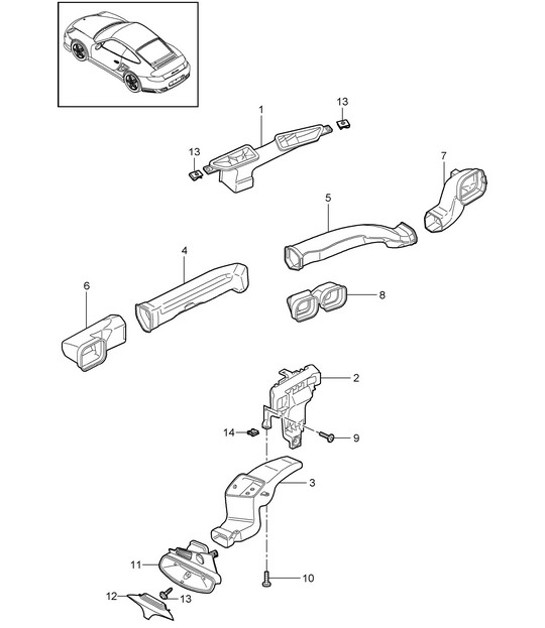 Diagram 813-001 Porsche 356A 1955-59 Carrocería