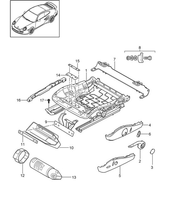 Diagram 817-023 Porsche Boxster S 986 3.2L 1999-02  车身
