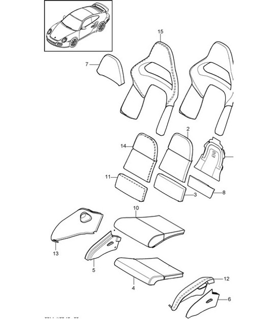 Diagram 817-062 Porsche 997 (911) MK2 2009-2012 Body