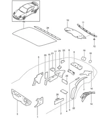 Carcasa del respaldo / Asiento envolvente / Plegable / Accesorios 997.2 Turbo / GT2 RS 2010-13