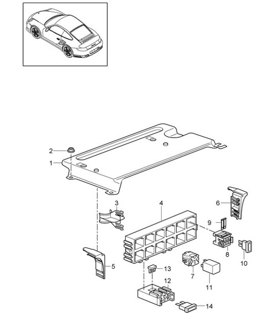 Diagram 902-001 Porsche Boxster 981 Spyder 3.8L 2016 Equipo eléctrico