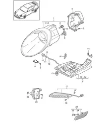 Koplampen / Extra koplamp / zijmarkeringslicht / Richtingaanwijzer repeater - PR:600 - 997.2 GT2 RS 2010-13