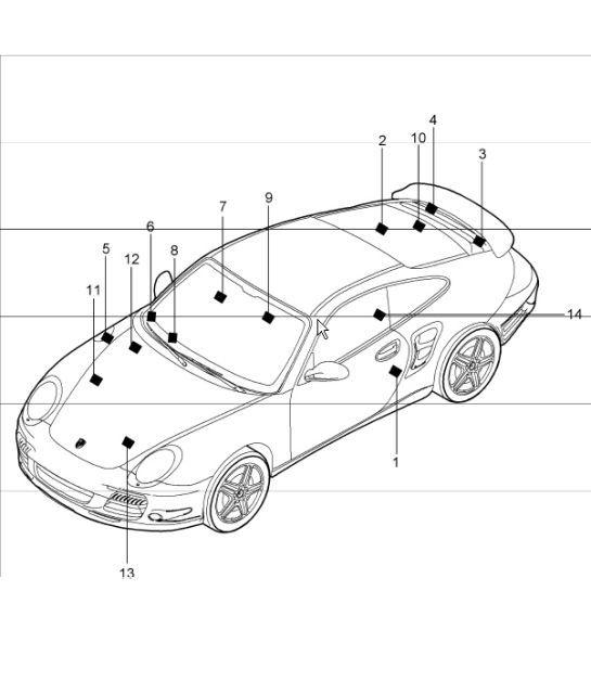 Diagram 001-05 Porsche 970.1 Panamera GTS V8 4.8L 2011-13 Accessories & others 