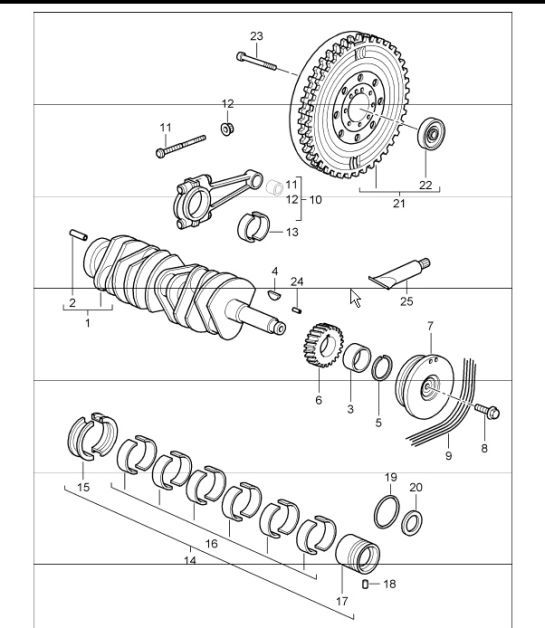 Diagram 102-00 Porsche Boxster 986 2.5L 1997-99 Motor