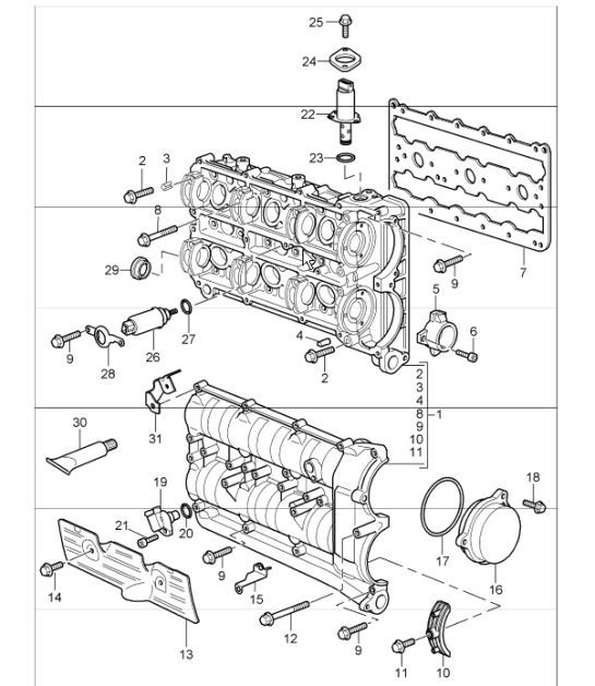 Diagram 103-10 Porsche Macan (95B) MK1 (2014-2018) Motor