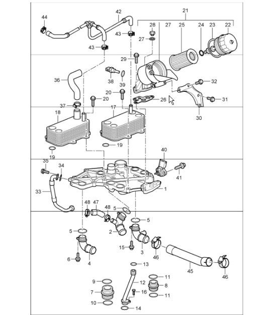 Diagram 104-10 Porsche Macan (95B) MK1 (2014-2018) Motor