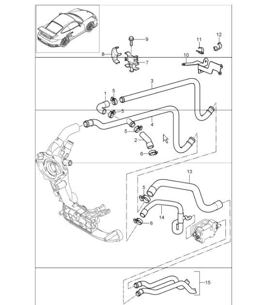 Diagram 105-04 Porsche 95B.1 Macan Petrol 2.0L (237Bhp) 2014-18 Motor