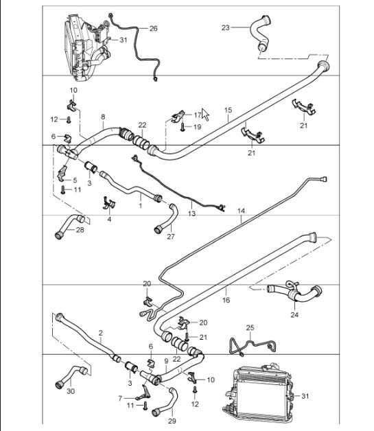 Diagram 105-10 Porsche Macan (95B) MK1 (2014-2018) Motor